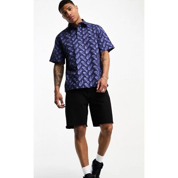 Lacoste NWT Men's Allover Logo Print Short Sleeve Shirt 100% Cotton Large - Picture 3 of 6